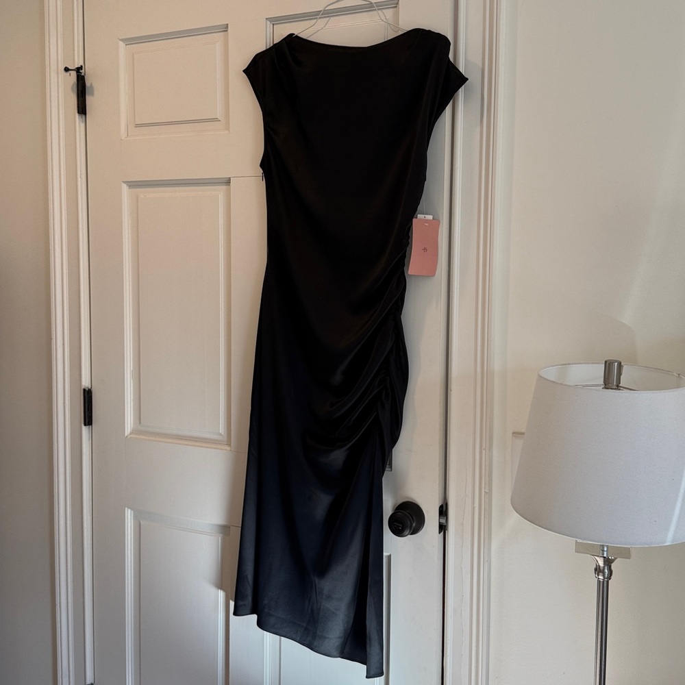 BHLDN Black Asymmetrical Gown